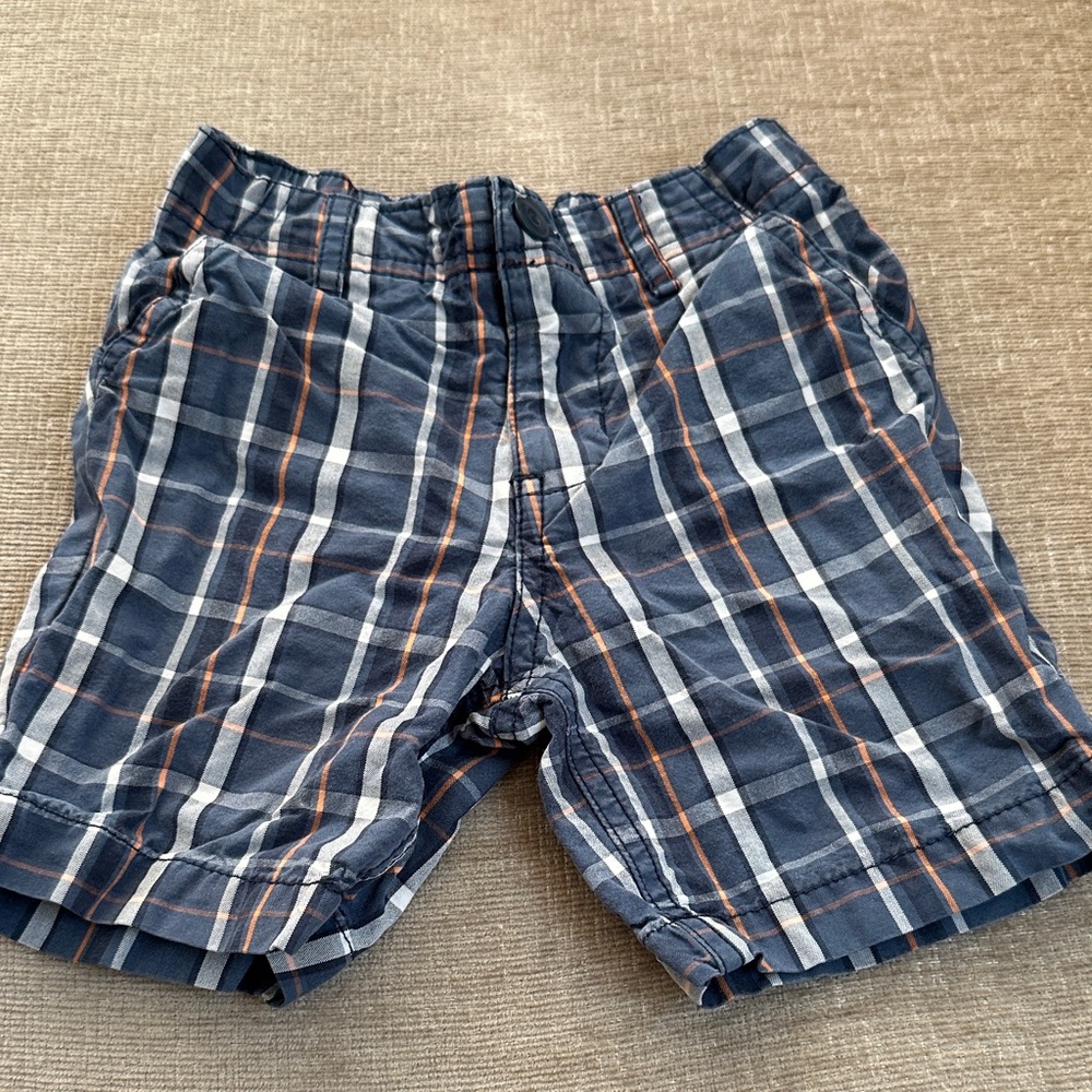 Koala Kids Blue and Orange Plaid Men's Shorts